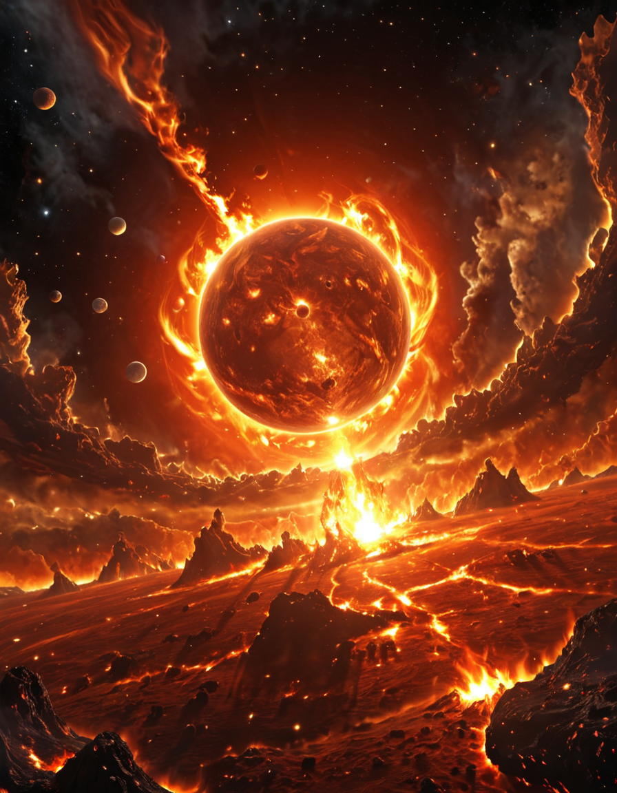 <lora:SW01v1-5xl:1> sw01p_illus, EFFD02, imagination, epic world, halos of light in the darkness of space, sunset, SE12, rich detailed sky, detailed fire planet,