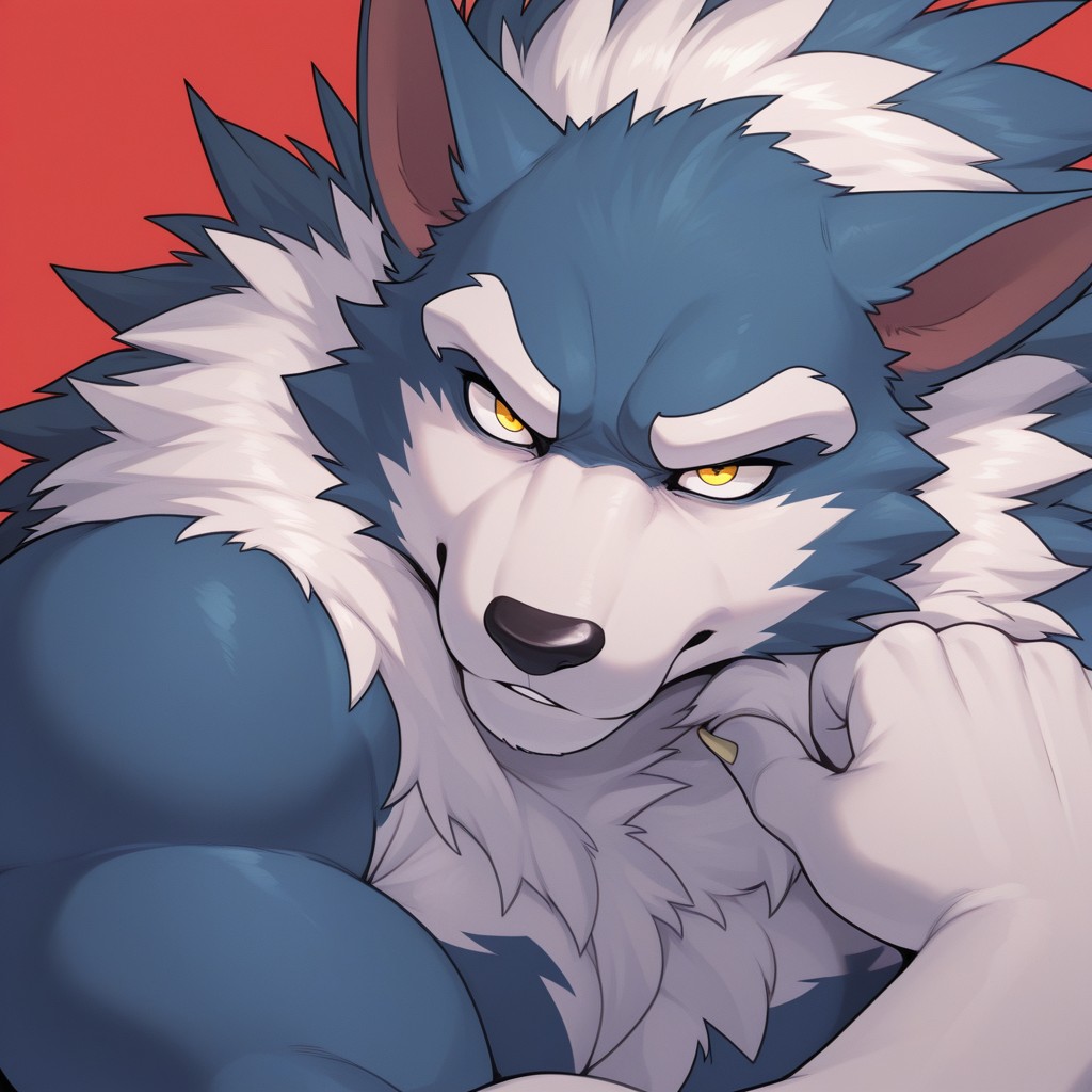 masterpiece, best quality, amazing quality, solo, 1boy, Jon Talbain, bara, yellow eyes, close up, 