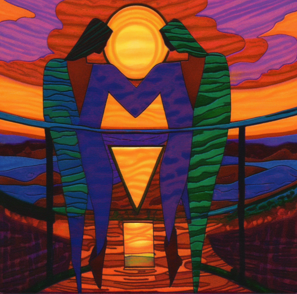 symboliscope lovers at sunset on the bridge <lora:symboliscope:1>
