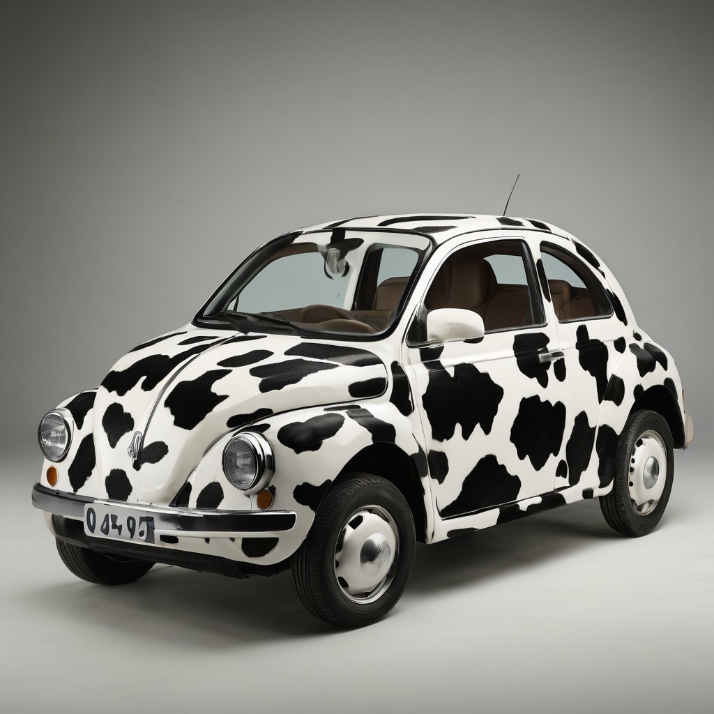 Cow Print car, car Made Of Cow Print,
