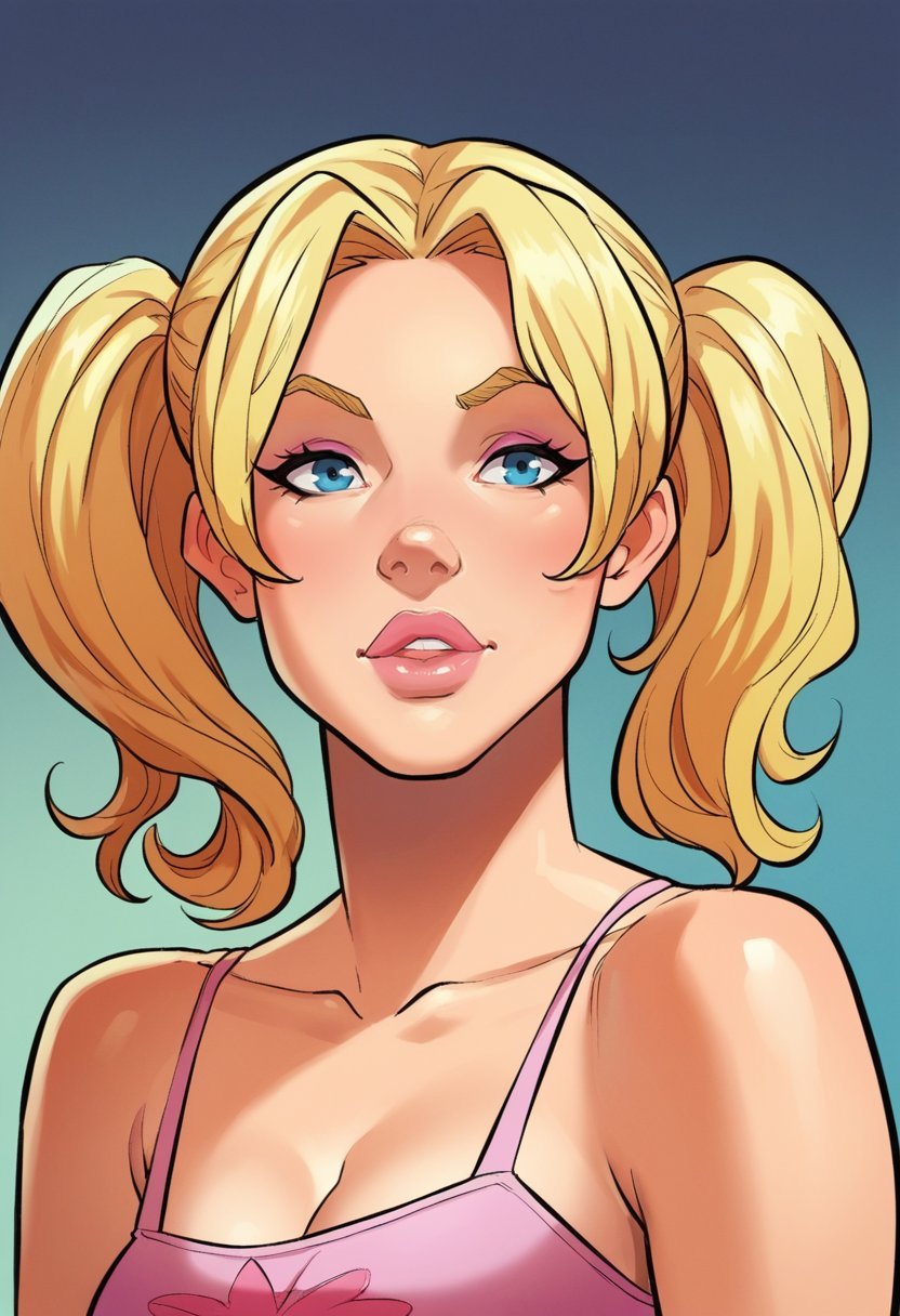 score_9, score_8_up, score_7_up, score_6_up, bbp-dh BREAK
portrait, blonde, twin tails, lips, makeup, casual dressed  <lora:Artist_Style_-_Bad_Boy_Pool_JAB_PDXL:0.8> <lora:add-detail-xl:0.3>