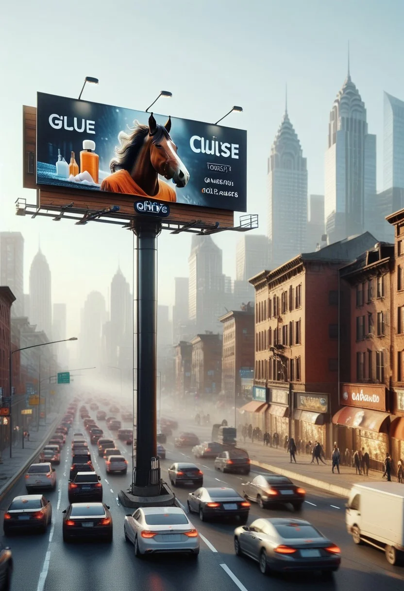 score_9, score_8_up, score_7_up, b1llb0ard, sign, BREAK
1boy, furry, anthro horse, white glue, glue bottle, white fluid, ((glue)), BREAK
cars, traffic, buildings, city