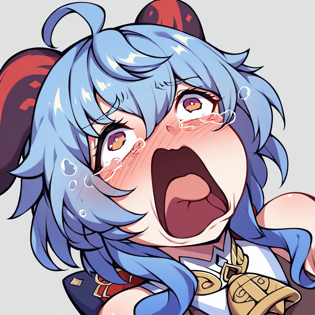<lora:xl_XL_crying_aqua(pony)-000016:1>,open mouth,solo,tears,crying,blush,crying with eyes open,ganyu \(genshin impact\),big head,, score_9, score_8_up,