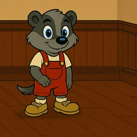Playing, tail, furry male, Indoors, Wooden Floor, Light Brown Shoes, Rory Winters, Blue Eyes, simple background