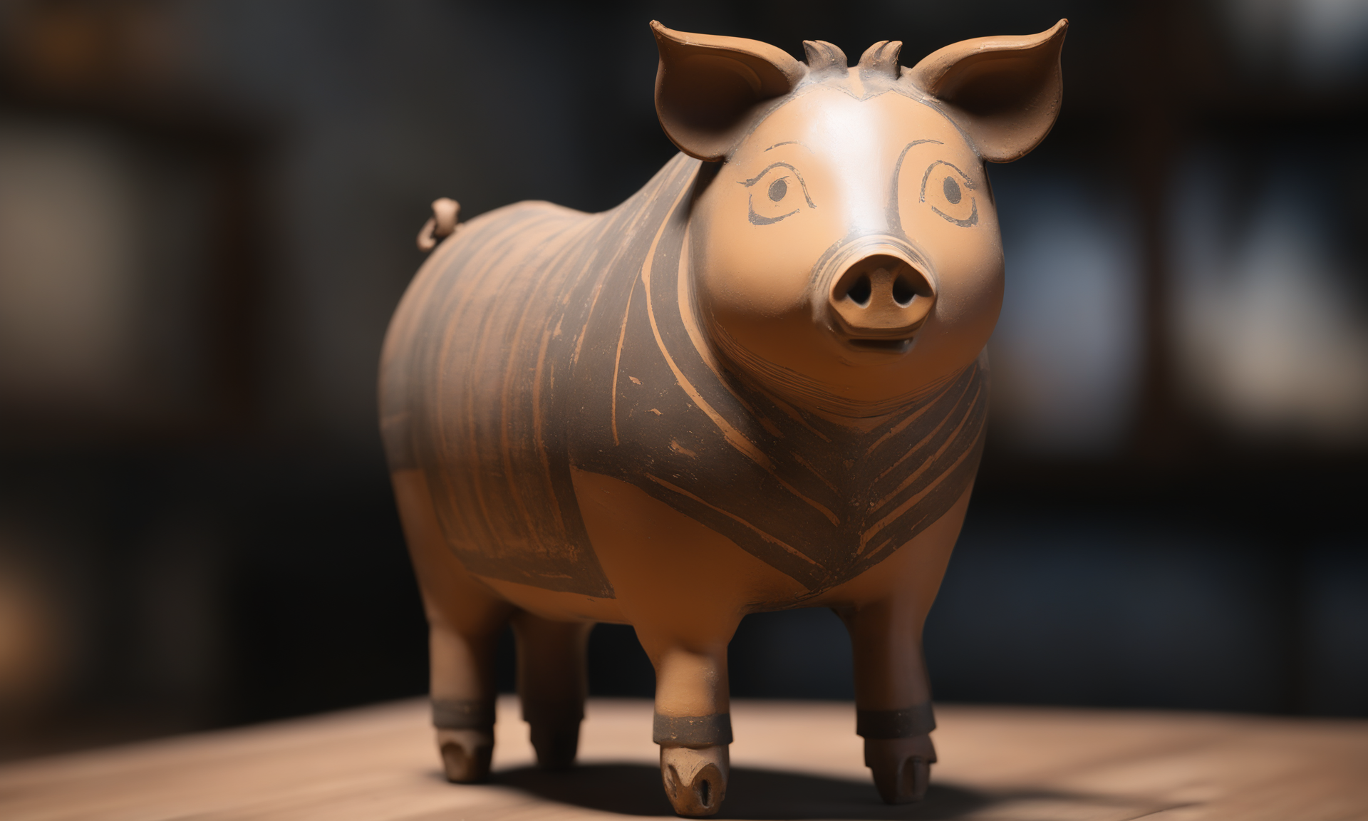 <lora:paintedpotterycd_xl-000004:0.8>,a handmade sculpture toy of a boar made of painted pottery in office scene,paintedpotterycd_xl,miniature,tilt-shift,solo,indoors,chinese zodiac,wooden table,cutie,cute,still life,animal statue,front view,facing viewer,looking at viewer,(Unbelievable Digital Artwork:1.3),fine art,CGSociety,ArtStation,master works, 8K, HDR, UHD, masterpiece, best quality, highly detailed, high resolution, finely detail, extremely detailed, ultra detailed, wallpaper