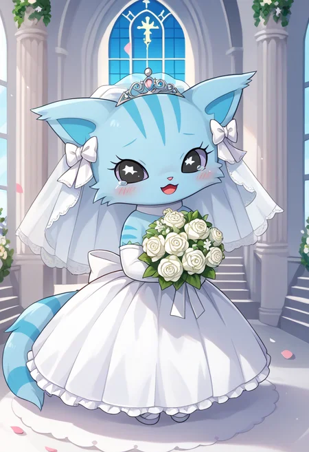 score_9, score_8_up, score_7_up, score_6_up, score_5_up, BREAK
chelsea, furry, chibi, feral, hair bow, cat, colored sclera, church, wedding dress, wedding veil, bouquet, blush, crying, happy, 