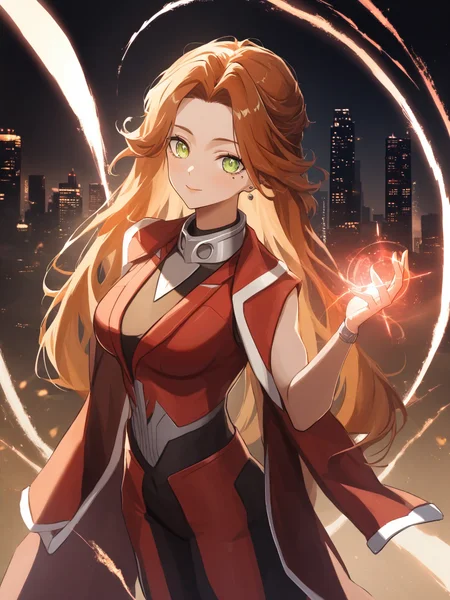 masterpiece, best quality, very aesthetic, absurdres, .,, Wanda Maximoff, (Height, Approximately 5 feet 7 inches (170 cm), balanced and elegant stature:1), (Build, Slim and toned, with a graceful and proportionate figure:1), (Hair, Long, wavy, auburn hair that cascades past her shoulders. hair appears more reddish, Hair leans towards brown:1), (Eyes, Hazel or green eyes, expressive and piercing, often glowing red when sheâs using her powers:1), (Skin, Fair complexion with a smooth and radiant appearance:1), . , <lora:skyline-abstract:0.5>, background, scenery, (city, cityscape, city lights, street, abstract background:0.7), <lora:wabstyle:1><lora:wabstyle:1><lora:wabstyle:1><lora:wabstyle:1>