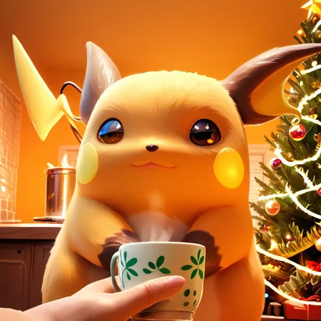 score_9, score_8_up, score_8, 
BREAK,
3d, brown eyes, cup, detective pikachu, detective  detective pikachu (movie), feet out of frame, gen 1 pokemon, holding, holding cup, looking away, looking to the side, mcgmark, mug, orange background, raichu, realistic, santa hat, 
,zPDXL,
chrlib, scenery, indoors, living room, night, oven, christmas tree, christmas ornaments,