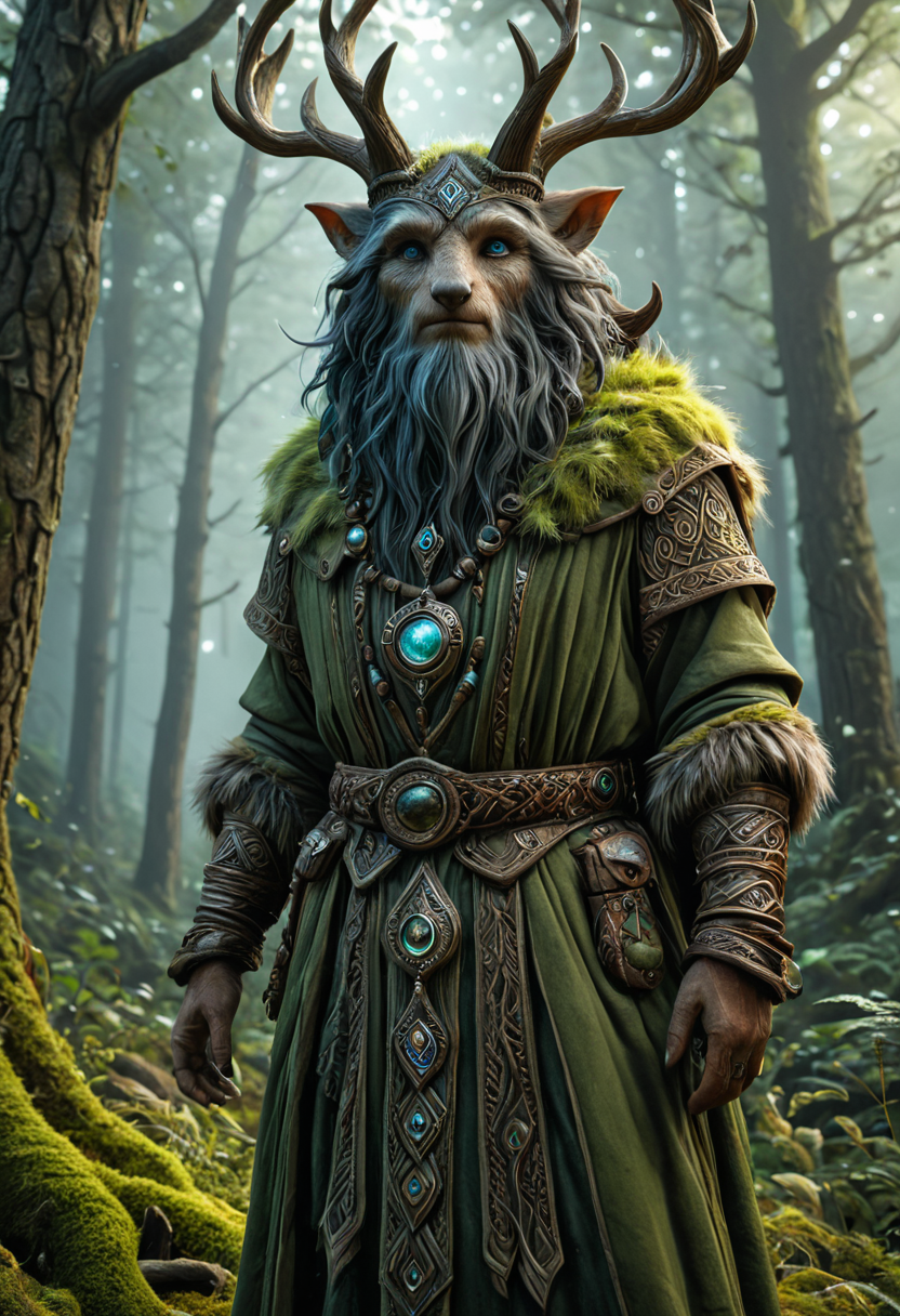 hyper realistic forest keeper, mystic creature, photorealistic, darkness fantasy, mystic setup, vibrant, masterpiece, high detail, absurdres, mobe-cedeen, <lora:CelticDetailEnhancer_epoch_12:1>