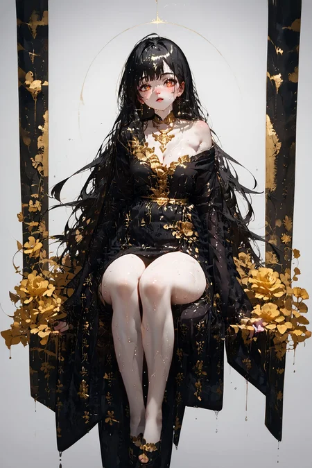 hanfu01,Expressiveh,(big breast:0.6),NSFW,
1girl,long hair,black hair,solo,full body,looking at viewer,off shoulder,
(glowing eyes:0.5)),g0thicPXL,glowing,neon,,,,,,g0ldl34f,<lora:GK-pony-hanfuwenzi:0.8>,<lora:PONY_Expressive_H-000001:0.8>,<lora:g0th1cPXL:0.2>,<lora:add-detail-xl:0.5>,<lora:g0ldl34fXLP:1>, score_9, score_8_up, score_7_up,, score_6_up, score_5_up, score_4_up,, ultra detailed,minomi,sweaty skin,shiny skin,prefect face,looking at viewer,HD32k,, Spring Meadow,Standing with one arm across the body,Rim light,