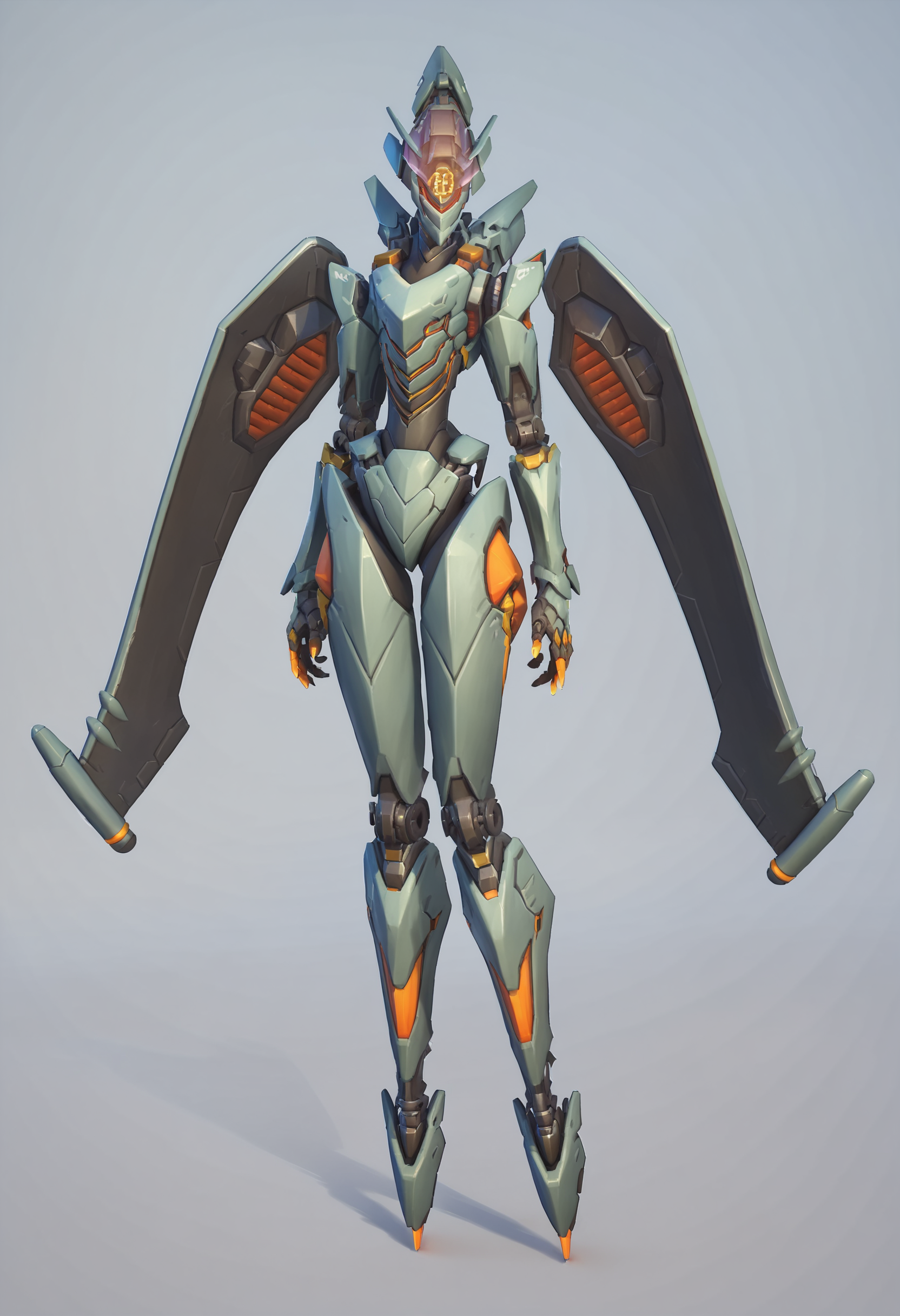 score_9, score_8_up, score_7_up, score_6_up, score_5_up, score_4_up, 1girl, <lora:EchoStealth:0.75>  solo, robot, mecha, no humans, wings, mechanical wings, humanoid robot, standing, full body, 
(light blue background), simple background,