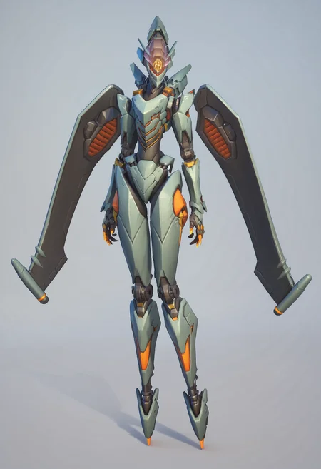 score_9, score_8_up, score_7_up, score_6_up, score_5_up, score_4_up, 1girl, <lora:EchoStealth:0.75> solo, robot, mecha, no humans, wings, mechanical wings, humanoid robot, standing, full body,
(light blue background), simple background,