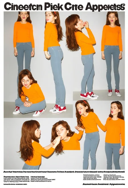 <lora:2000s_Indie_Sleaze:1> 445l34z3, 445l34z3advert Mabel Pines from Gravity Falls holding,long sleeve:, see through lace,bubble blowingyellow shirt,jeans sneakers <lora:dmd2_sdxl_4step_lora_fp16:1>