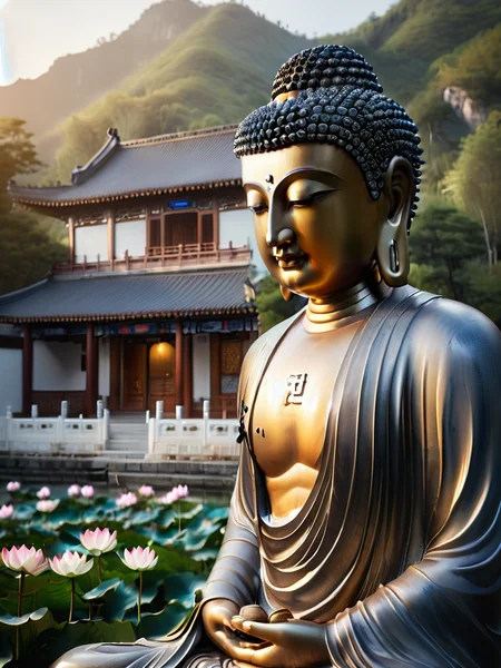 side view,blue and white porcelain to create chinese style sculpture of sakyamuni buddha,kindly atmosphere,zen,buddha light surround,white_background,the chinese buddhist temple and its disciples can be seen faintly in the distance,high quality art photo,extreme details,ultra-realistic image,<lora:SDXLä½åéè¿¦çå°¼ä½:1>,, 8K, best quality, blurred, bokeh, depthoffield, filmgrain, glisteningskin, HDR, highres, Kodakportra400, lens flare, masterpiece, photography,   RAW photo, realistic, shar pfocus, ultra detailed, ultra highres, vibrant color, sunset, outdoors, trees, paths, lakes, reflections, green plants, waterfalls, mountains, leaves, flowers, streams, forests, oceans, coastlines, villages, hills, Cliffs, grasslands,