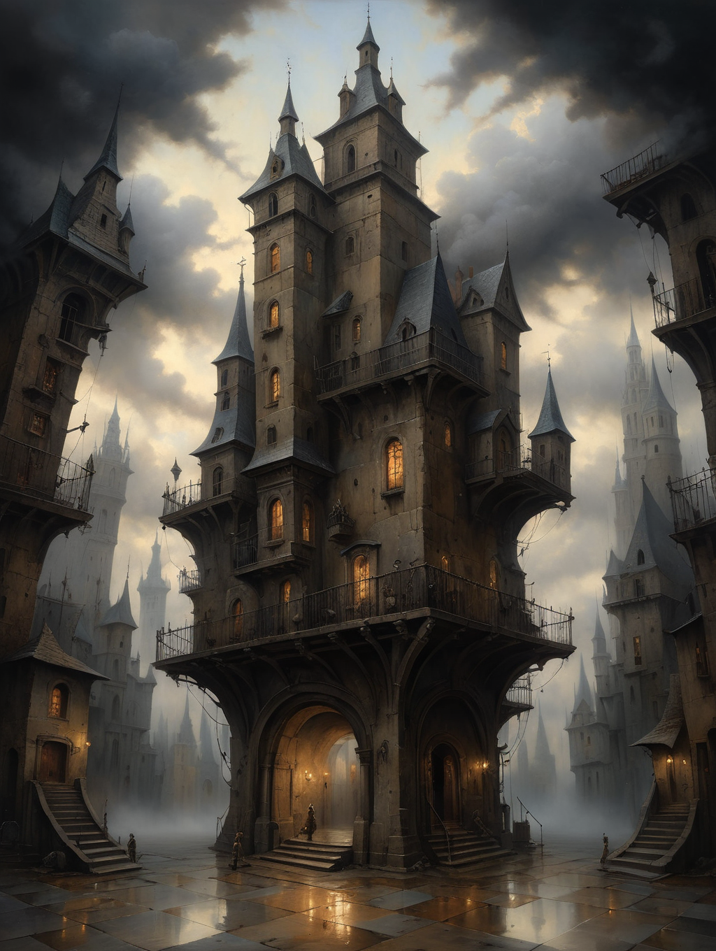 oil painting ,
A surreal architecture,
34K uhd, masterpiece, high detail, 8k, intricate, detailed, high resolution, high res, high quality, <lora:add-detail-xl:1.8>, highly detailed, Extremely high-resolution details, fine texture,