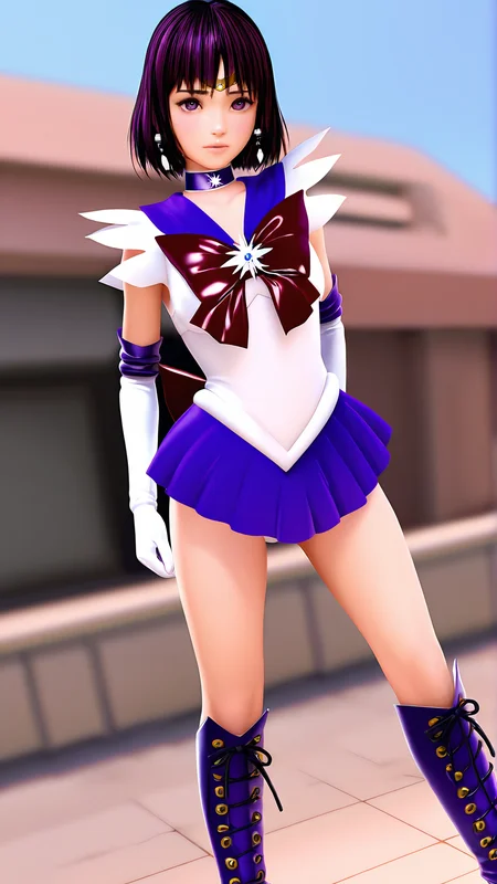 amazing quality,absurdres,best quality,masterpiece,highres,newest,detailed,detailed body,detailed face,masterpiece,best quality,solo,3d,realistic,
hotaru,1girl,sailor senshi uniform,solo,sailor saturn,boots,purple footwear,jewelry,magical girl,purple sailor collar,gloves,<lora:hotaru:0.8>,