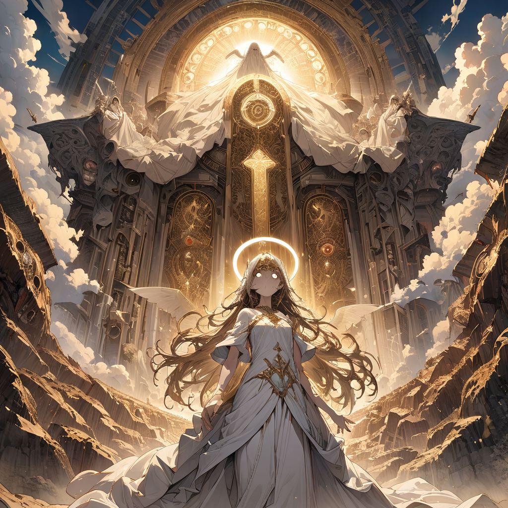 biblical angel, mass of eyes, divine, holy, terror, clouds in heaven, heaven's gate, masterpiece, best quality, ultra-detailed, very aesthetic, illustration, perfect composition, intricate details, absurdres