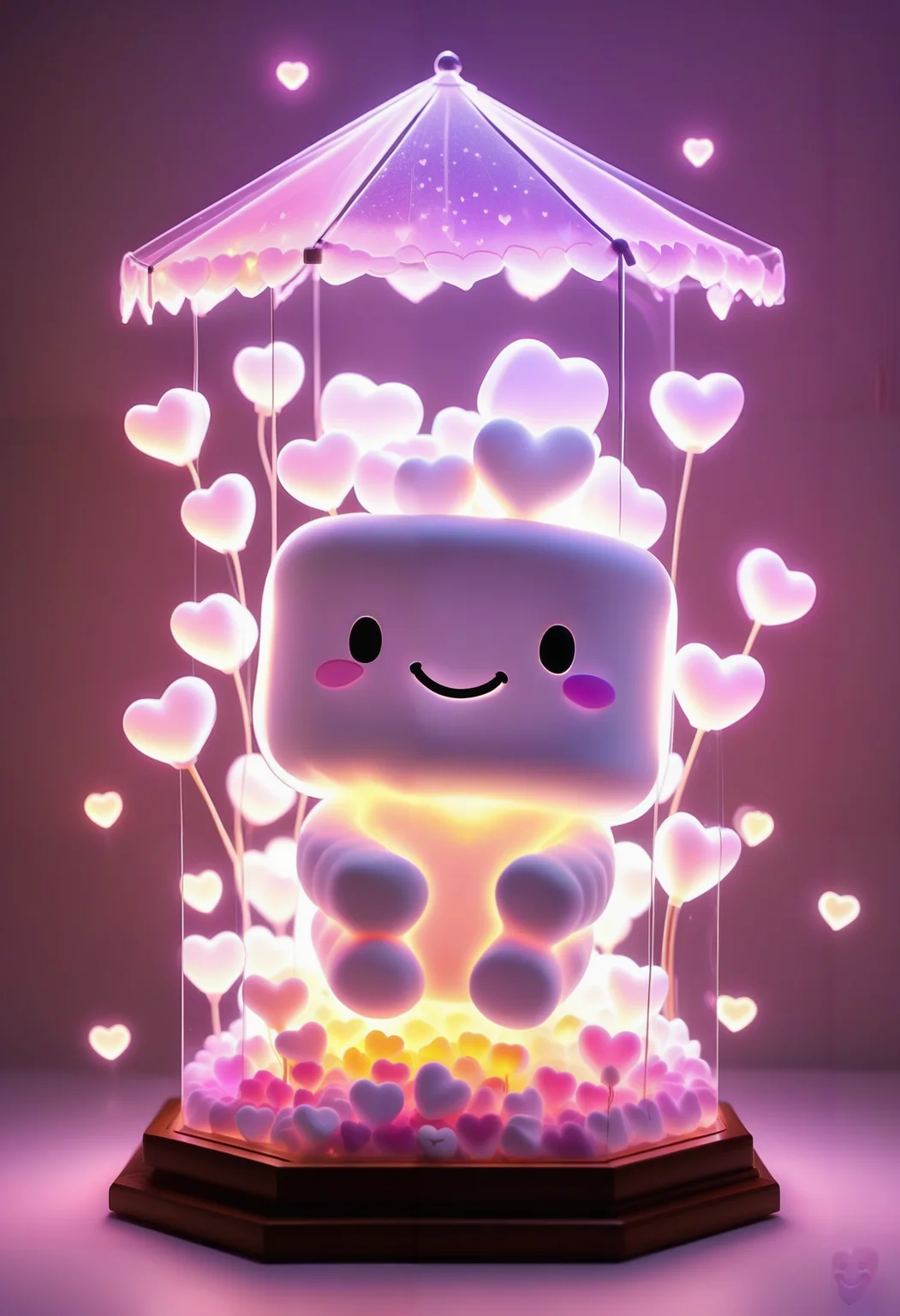 double exposure silhouette of a happy marshmallow, ambient light, nature art, hexagonal , with awning embroidery, spring garden, Hurricane, Sketched, mosaic, Sepia filter, organic, detailed, deep rich colors, fine detail, luxury, cinematic, positive emotional, reij-trnsprnt, reij-hrts, reij-glw , <lora:heartglow:0.7>