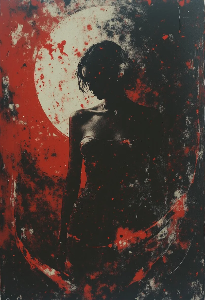 An analogstyle ethereal, abstract depiction of control and intimacy, a figure embodying duality—both lover and ruler—emerging from a dreamlike void. Their presence dominates the scene with quiet power, their expression enigmatic yet commanding. The analogstyle interplay of light and shadow dances around their form, reflecting a cosmic balance between desire and authority. A analogstyle bed-like structure of warped metal and silk dissolves into the environment, blending with surreal, otherworldly landscapes of crimson, black, and muted gold. The figure’s gaze pierces through the viewer, as if peering into their very soul, while subtle, almost imperceptible strings of energy or light tether them to the world around them, hinting at unseen forces of influence. The atmosphere is moody and immersive, evoking themes of control, intimacy, and vulnerability, steeped in a gritty, sophisticated, and dreamlike aesthetic.