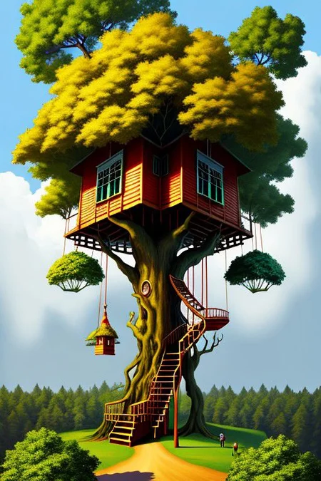 tree house <lora:surrealismai_128:1> surrealismai