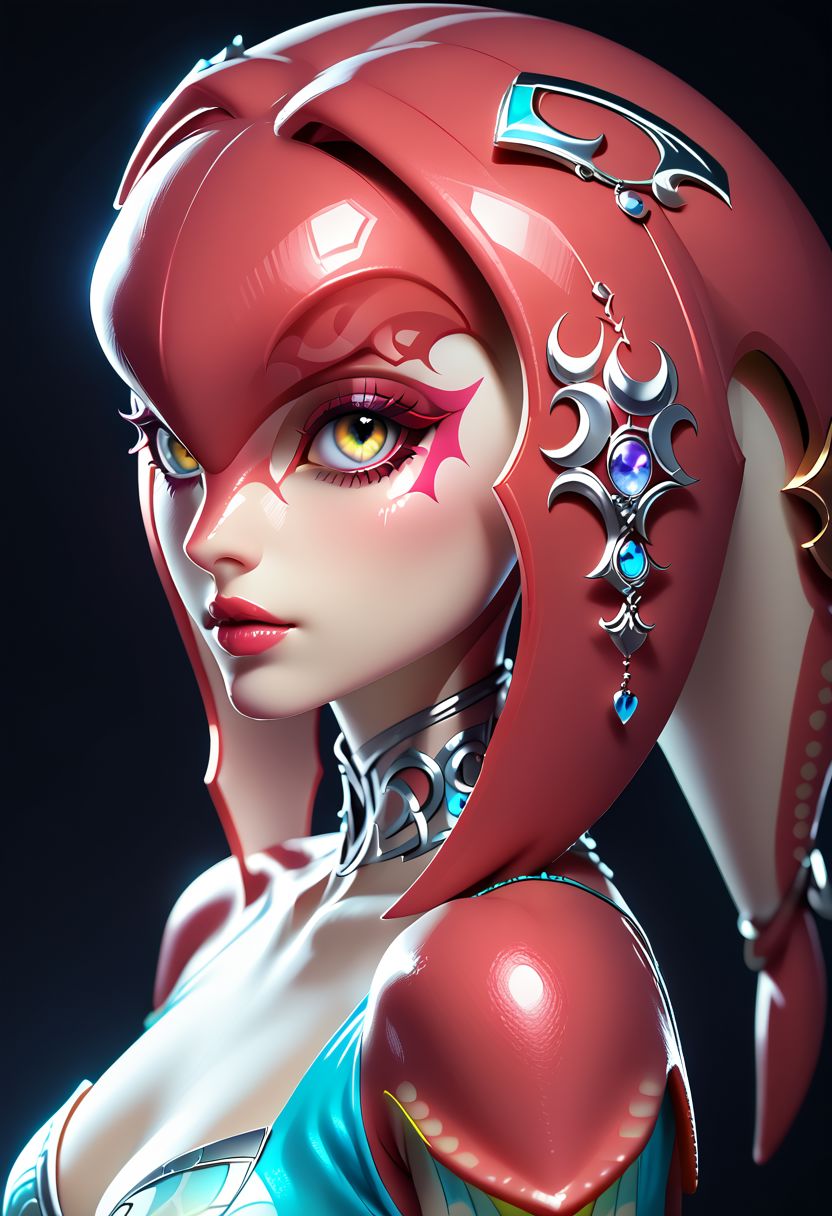 score_9, score_8_up, score_7_up, score_6_up, score_5_up, score_4_up score_9,score_8_up, digital art, upper body shot, realistic 3D illustration, princess (((MIpha))), soft lighting, contemplative expression, dark background, subtle makeup, high-resolution, detailed texture, emotional depth, dramatic mood, side profile, serene atmosphere, cinematic lighting. Big perfectly round breasts, (blue skin:1.2), firm breasts, SkinHairDetail, eye contact