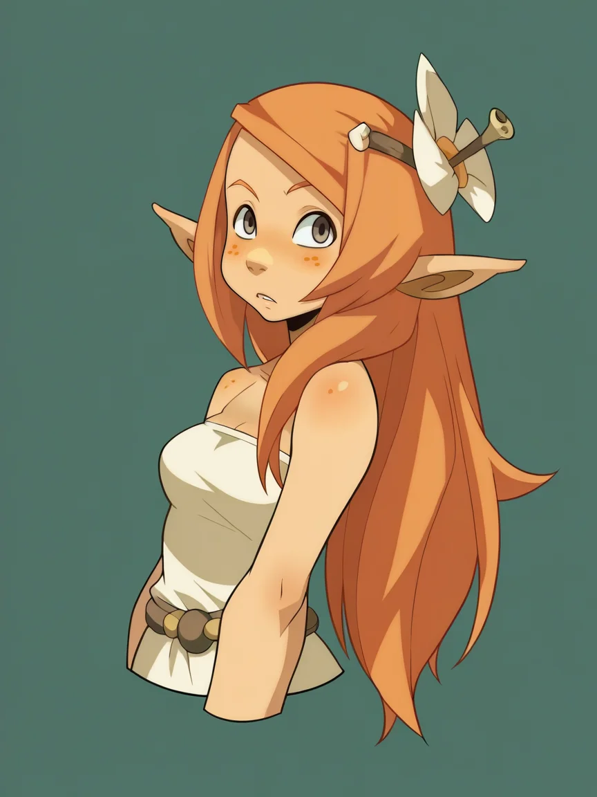 score_9, score_8_up, score_7_up, score_6_up, score_5_up, <lora:wakfuXLP:1> wakfu, 1girl, ginger hair, grey eyes, freckles, long hair,
