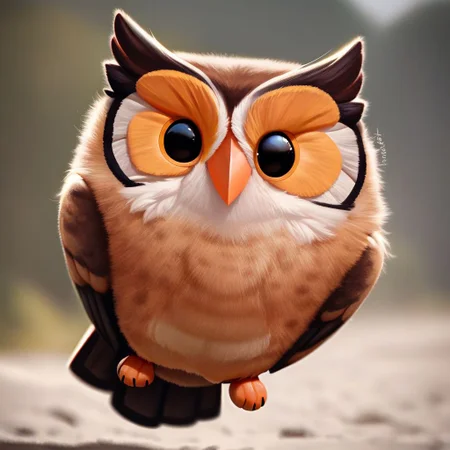 score_9, score_8_up, score_7_up, pikaole no humans animal focus, (owl:1.05), fur, full body solo blurry background, cute rating_safe source_furry, (dynamic pose:0.5), pikaole, source_photorealistic