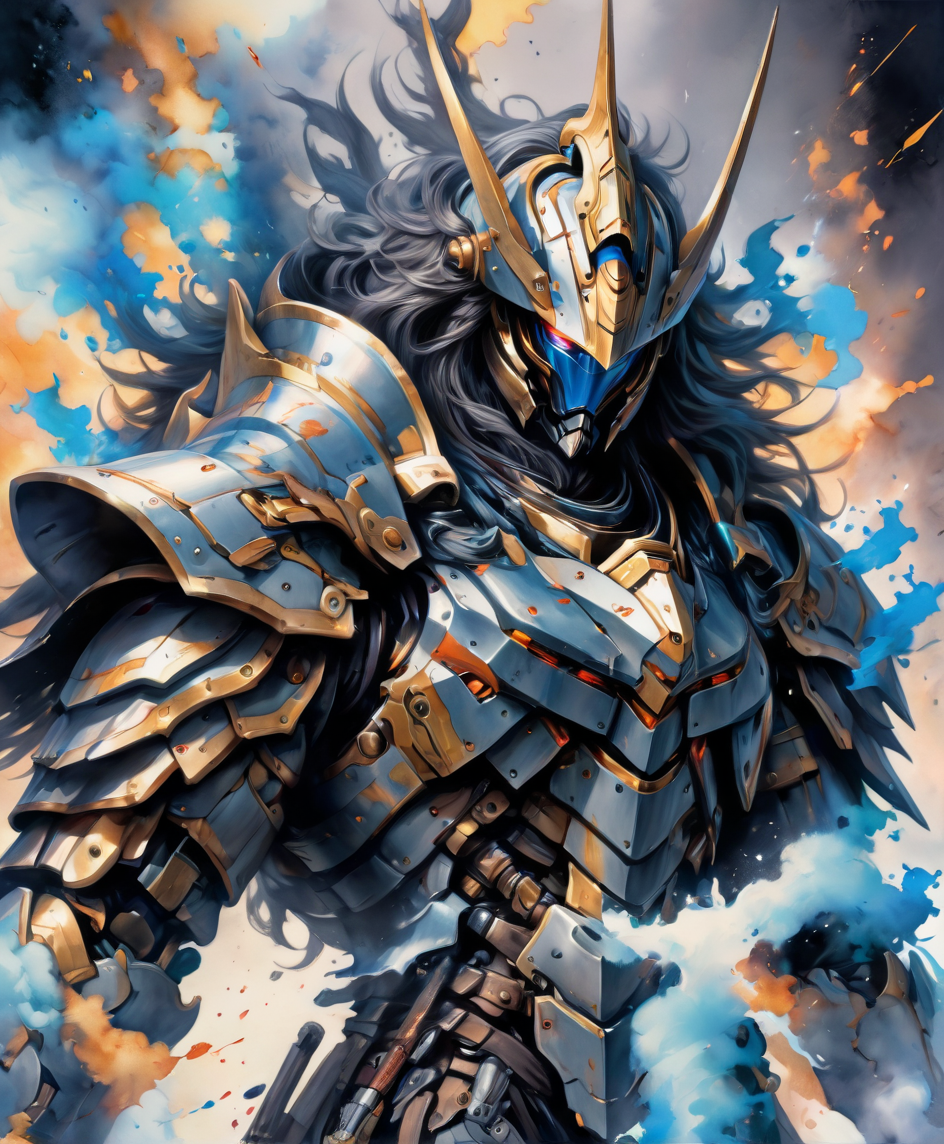 <lora:PatricieMurcianoXLStyle-000003:0.6>,pemo,armored god,epic,masterpiece,8k