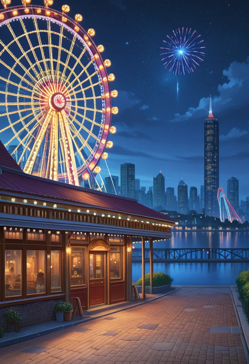 score_9,NextGenScenes, score_8_up,score_7_up,score_8,ultra, detailed, detailed background,4k,HD,8k,highres,antialiasing,detailed texture, detailed, scenery, no humans, city, outdoors, scenery, night, night sky, ferris wheel,
<lora:NextGenScenes-000008:1>