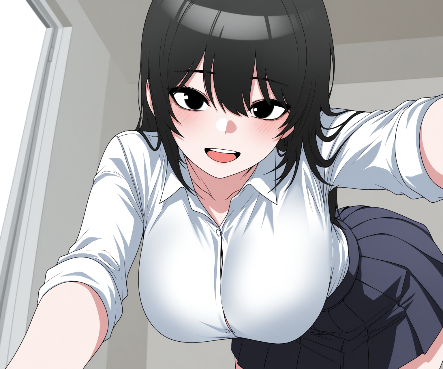 masterpiece, best quality, amazing quality, sfw, 1girl, solo,  shirt, ,pleated skirt, looking at viewer, smile, open mouth,    <lora:gt2p1jpp style ILL-v2:1.4> gt2p1jpp,