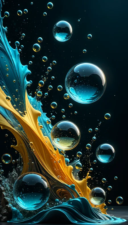 breathtaking impress me by creating an award-winning photograph exploring an original and unconventional theme that captivates and amazes the viewer. many tiny bubbles,glowing bubbles,moving bubbles,motion blur,otherwordly setting,astral planes,Push boundaries of traditional concepts,infusing the image with creativity and wonder,leaving a lasting impression on those who behold it,32K,absurdres,add excessive amounts of detail that enhance the theme of the image,display creativity with the choice of subjects and objects, glow effects, godrays, Hand drawn, render, 8k, octane render, cinema 4d, blender, dark, atmospheric 4k ultra detailed, cinematic, Sharp focus, big depth of field, Masterpiece, colors, 3d octane render, 4k, concept art, trending on artstation, hyperrealistic, Vivid colors, extremely detailed CG unity 8k wallpaper, trending on CGSociety, Intricate, High Detail, dramatic