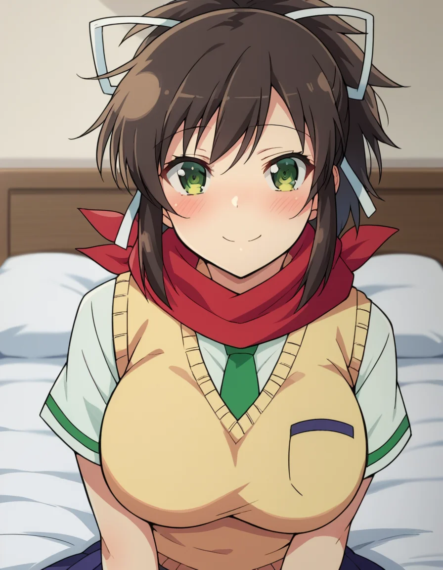 score_9, score_8_up, score_7_up, source_anime,
skasuka, <lora:sk-asuka-ponyxl-lora-nochekaiser:1>
asuka, brown hair, green eyes, ribbon, hair ribbon, ponytail, smile, large breasts,
skirt, school uniform, necktie, scarf, short sleeves, sweater, sweater vest,
indoors, bed, bed room, on side, blush, drunk,
looking at viewer, dutch angle, cowboy shot