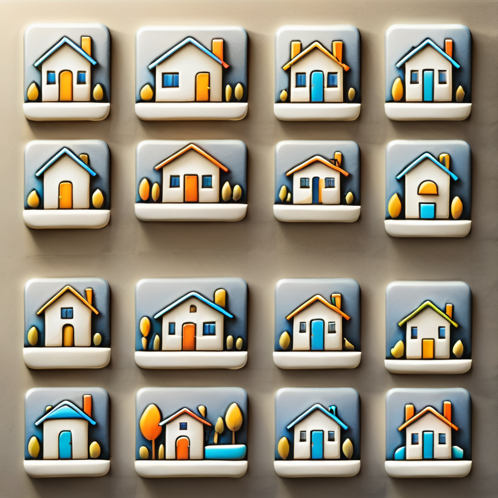 <lora:artfullyTILED_SDXL_V2:0.9>,homes, house, collection of icons, arranged in a grid, relief,