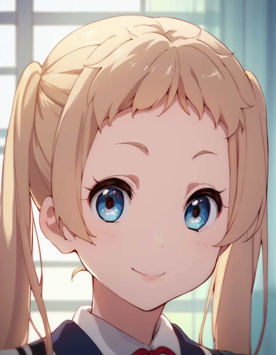 score_9, score_8_up, score_7_up, score_6_up, score_5_up, score_4_up, source_anime, Sanae, blonde hair, blue eyes, twintails, , soft smile, portrait