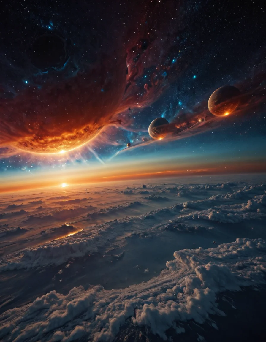 <lora:Space_Worlds_Minis_2:1> swminis2, cherry blossoms, depth of field, nebula, sea of clouds, mountains, fire,