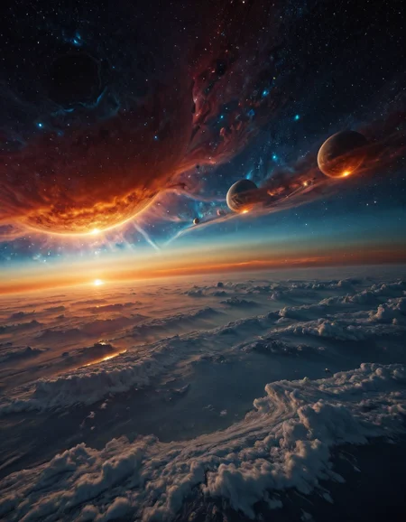 <lora:Space_Worlds_Minis_2:1> swminis2, cherry blossoms, depth of field, nebula, sea of clouds, mountains, fire,