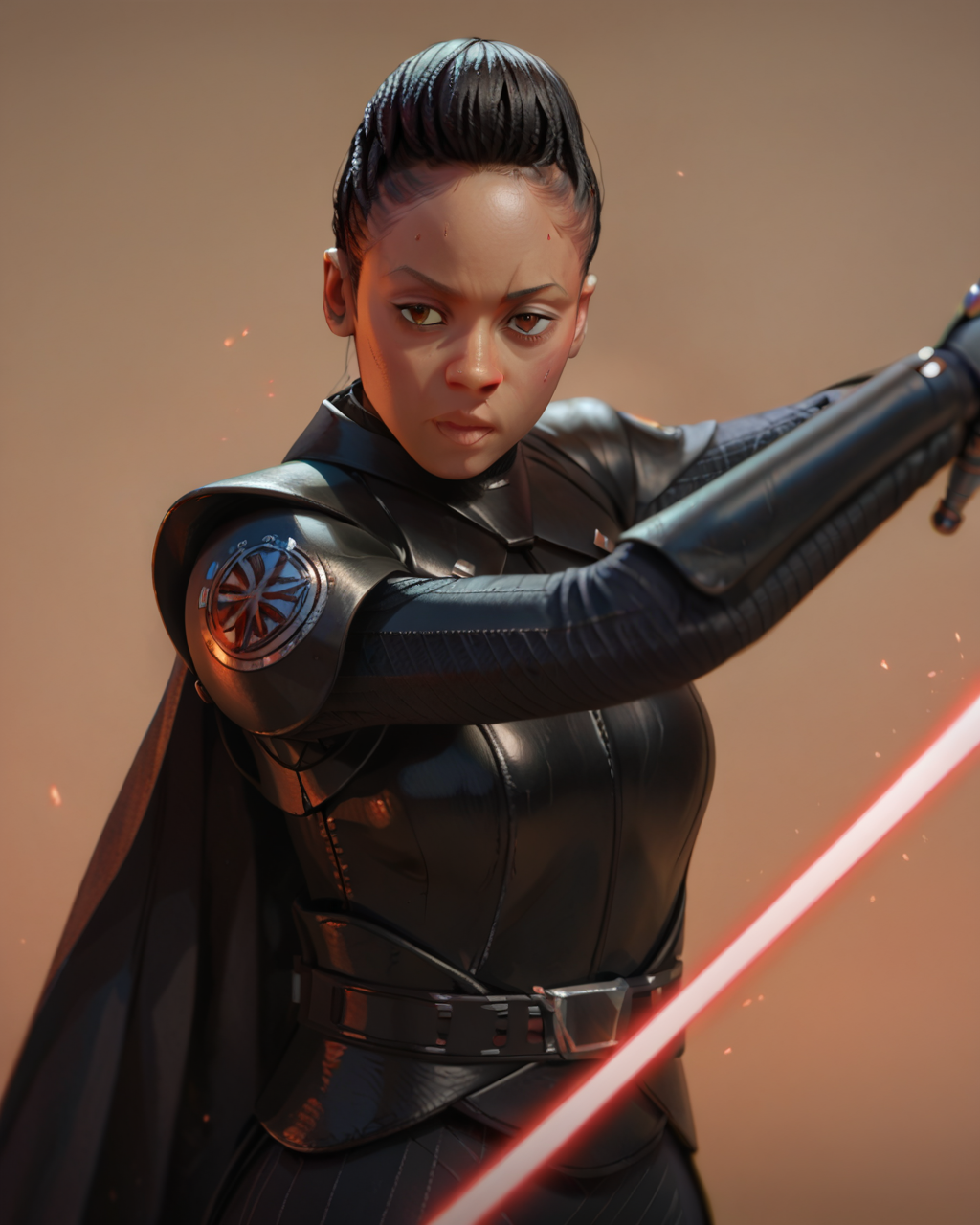 <lora:Third SisterPDXL_v1:1>Third SisterPDXL, 1girl, holding red lightsaber, holding weapon, sword, solo, cape, upper body, ready for fighting,, <lora:princess_xl_v2:0.8><lora:g0th1cPXL:0.3> g0th1cpxl<lora:Expressive_H:0.8> ExpressiveH<lora:NAI Smooth Boys Style SDXL_LoRA_20r_20e_8i_nr32_a16_Pony Diffusion V6 XL:0.8> score_9, score_8_up, score_7_up,