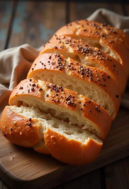 macro image of high quality bread, detailed, realistic, 8k uhd, high quality