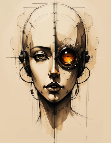 Sketck in the style of Leonardo da Vinci's sketches of a concept machine, masterpiece, best quality.
The face is lit by lighting professionals, creating a subtle illumination effect.
Charcoal and crayon on (parchment:1.2) with very fine colored touches, (shadings:1.1), (loose lines:1.2), Schematic, Conceptual, Abstract, (etching:1.2), Gestural.