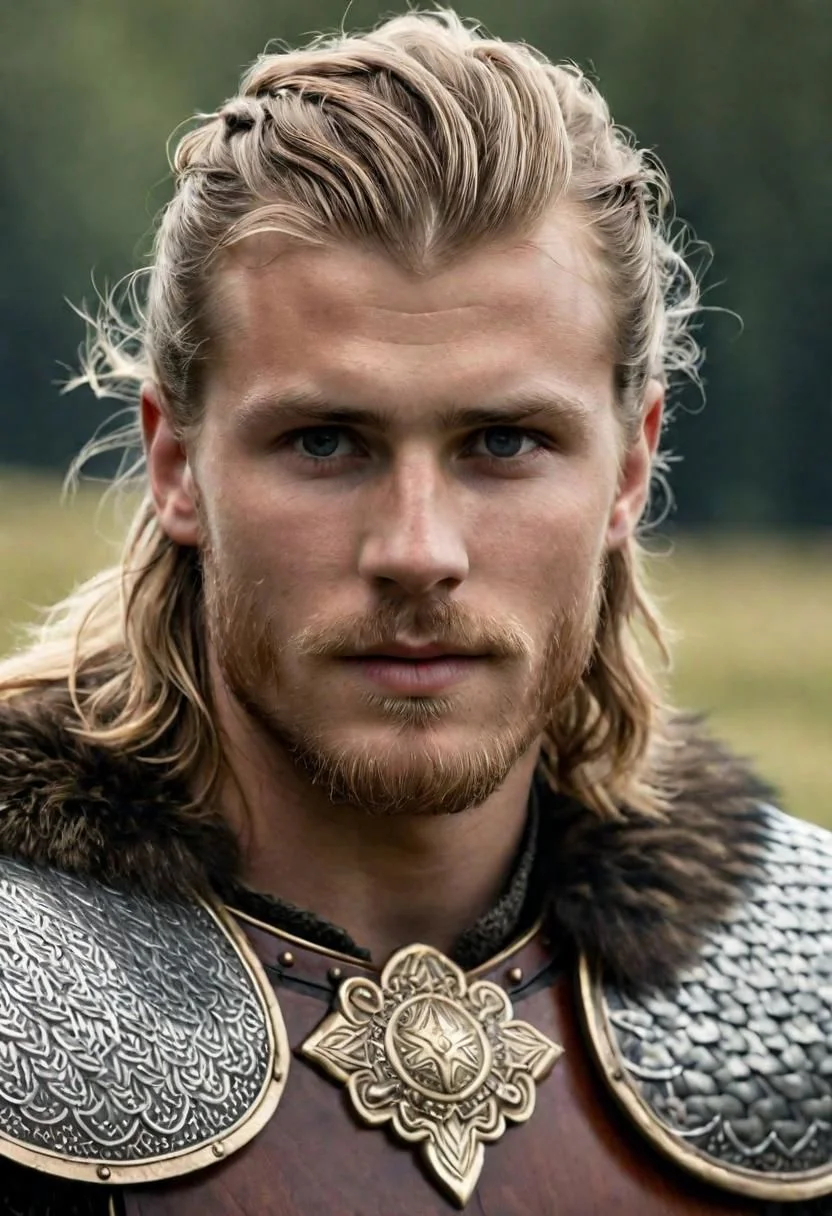 23 years old
cinematic film still young Harald Eirikssn shallow depth of field, vignette, highly detailed, , strong, firm Viking warlord, huscal, sword, war, combat, chain mail, sunburst, heavenly, furs