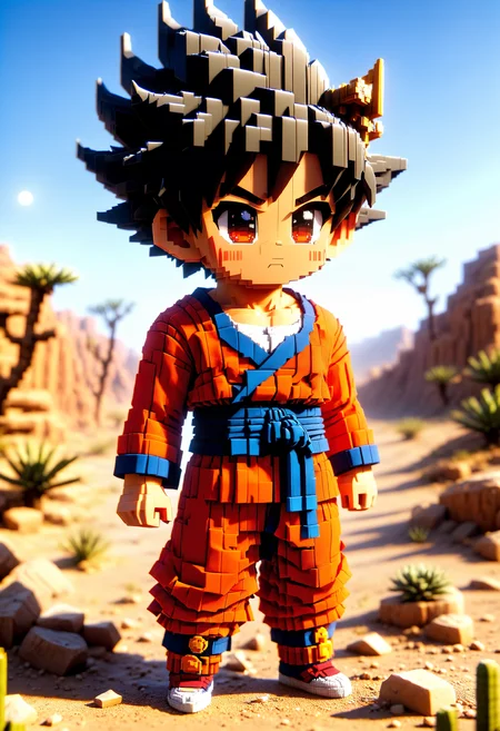 Son Goku, red clothes, feet, torn clothes, scratches, in a desert wasteland, <lora:ral-vxl:1.2>, masterpiece, best quality, intricate details, detailed, cinematic lighting, vibrant colors