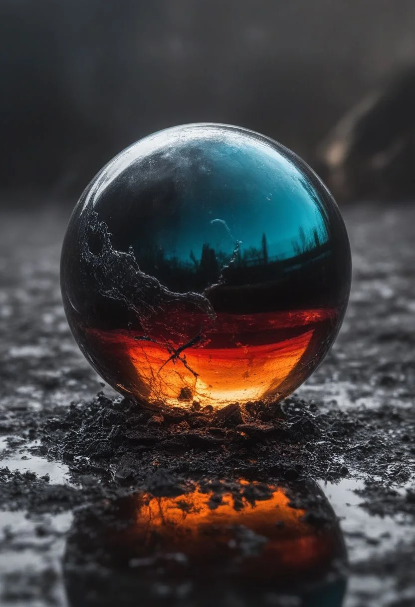 glassy orb , smashes the wet ground, reflection on ground (dark smoky background with brilliant colors:1.4), sheen,<lora:add-detail-xl:0.75>, <lora:xl_more_art-full_v1:0.5>, <lora:ral-drptpl:0.4> ral-drptpl