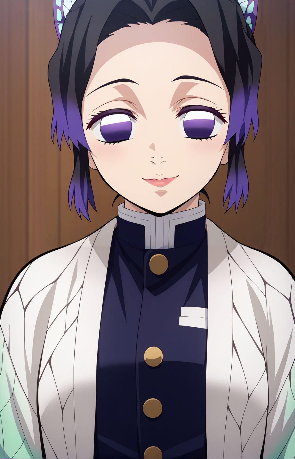 KShinobuXLV4, score_7_up, BREAK source_anime, 1girl, solo, looking at viewer, eyes focus, <lora:KShinobuXLV4-10EP:0.9>