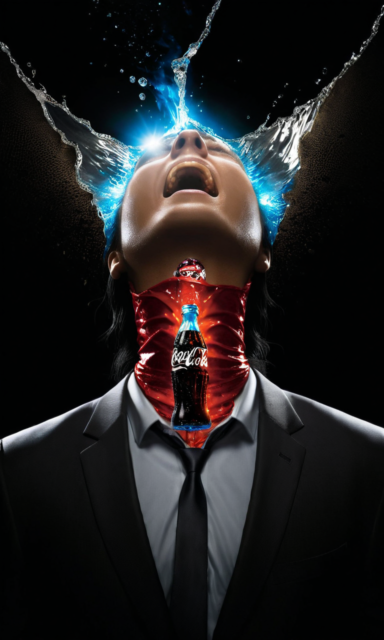 A hollow body, emerging from the neck a soul of light, the one that replaces what was once the man inside the suit and tie: and it hasn't. Nothing can replace it, yet the corporate logos, the Pepsi, the Coke, the Nintendos and so on speak through its neck and somewhere in the static, like an enigmatic face pressed against a saran wrap wall, it screams. And you see it there, late at night in the mirror: he is alive in there in the screaming thing that wakes into television and presses into its pillow like death like death like all that has wept and long gone down into the grave of night, the one that never sleeps now, and besides, the light stays on in the daytime too, A hollow body, emerging from the neck a soul of light, the one that replaces what was once the man inside the suit and tie: and it hasn't. Nothing can replace it, yet the corporate logos, the Pepsi, the Coke, the Nintendos and so on speak through its neck and somewhere in the static, like an enigmatic face pressed against a saran wrap wall, it screams. And you see it there, late at night in the mirror: he is alive in there in the screaming thing that wakes into television and presses into its pillow like death like death like all that has wept and long gone down into the grave of night, the one that never sleeps now, and besides, the light stays on in the daytime too, dynamic composition, dramatic ambient, detailed intricate, epic cinematic color, complimentary colors, very coherent, sharp focus, extremely complex, stunning, creative, joyful, beautiful, mystical, scenic, thought, professional, surreal, illuminated, amazing, elegant, perfect, colorful, best, still, pretty, futuristic, bright, clear, pristine, background, magic, vivid, flowing