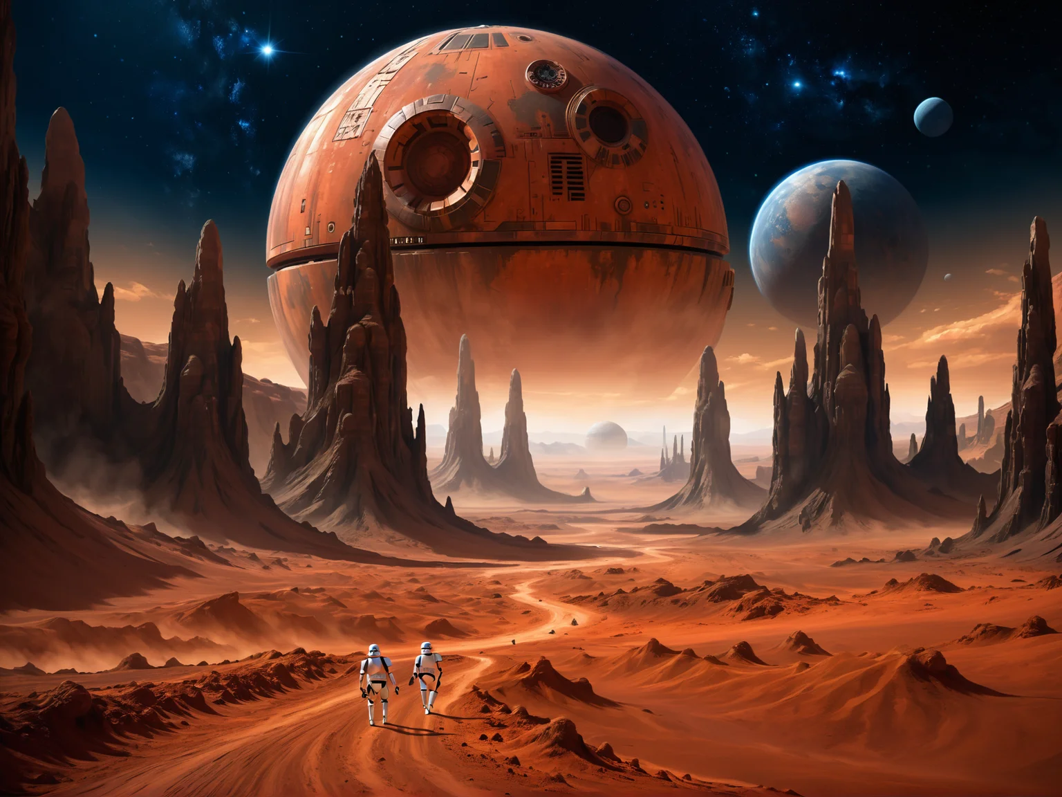 mars landscape, epic scenery, amazing depth, star wars inspired <lora:wuzzolismus:0.9>
