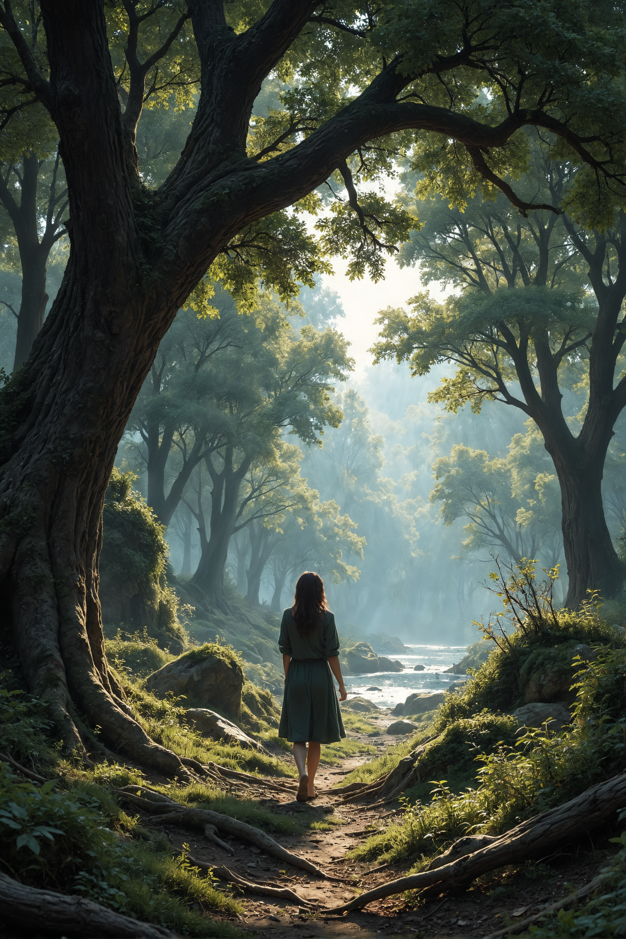 Before my eyes I am utterly alone, the gentle breeze making the old world spin and swirl. I need to escape from where I am. I feel the tender leaves on my fingertips. The bright sun casts deep rays that seem to go on forever. Trapping me more. Taking more from me. Everything is lost in my own fantasy realm.