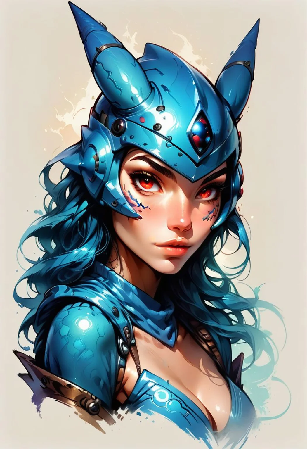 Faded Headshot, faded bottom, faded edges ,score_9,score_8_up,score_7_up,score_6_up,score_5_up, rating_safe,
digimon_\(creature\), renamon (/digimon)/,(ultra HD quality details), monster girl, green skin, red eyes, blue helmet, blue bodysuit,
beautiful, centered, looking at the camera, approaching perfection, dynamic, moonlight, highly detailed, watercolor painting, artstation, concept art, smooth, sharp focus, illustration, portrait, close up
medium breasts,