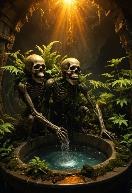 Horror-themed ((({A animals Radiant, They turned on their Self-Watering Plant Pot, which had robotic arms resembling tiny watering cans; when their fern started drooping, one arm reached for the sink faucet while another poured water gently into the soil without any effort from them.)
(((with exaggerated expressions))) With Fangs That Drip Juice: Its fangs drip with sweet juice that looks suspiciously like bloodâtempting yet terrifying!, Golden Hour Shot: Shoot during sunrise or sunset when light is soft and golden for warm tones and long shadows that add dimension to your photos..(dynamic:1.1),sun rays,(taken by 4mm fisheye lens:1.1),
(Vivid, HDR, Canon50, 8K, Hyper Realistic, Dramatic, Epic, Dynamic Contrast, Cinematic Lighting, increased brightness)(((Zoomed Out, Far away Shot))) = =. Epic dynamic lighting , vibrant,highly detailed,psychedelic,((Psychedelic, rainbow glow ))
((Vivid, Epic, Dynamic contrast)) (((Zoomed out, Far away shot, In frame)), (((Cinematic, Studio lighting, Contrast)))
<lora:rundiffusionXL_beta:0.8><lora:epicrealismXL_v5Ultimate:0.8><lora:crystalClearXL_ccxl:0.9>
<lora:extremely_detailed:0.8> extremely detailed
<lora:hyperkraximalism:0.6> hyperkraximalism
<lora:JuggerCineXL2:0.8> Movie Still, Film Still, Cinematic, Cinematic Shot, Cinematic Lighting
<lora:xl_more_art-full_v1:0.2> <lora:RMSDXL_Darkness_Cinema:0.1>
<lora:HellAI_XL:0.6> HellAI, skull, fire, demon, monster, - Generate images with sharp edges and fine details.
- Produce high-resolution images with no blurriness or distortions.
- Create images with clear and well-defined subjects.
- Ensure that the output images have crisp lines and distinct features.
- Generate images with vibrant colors and accurate tones.
- Avoid noise or artifacts in the generated images.
- Focus on producing clear textures and patterns in the images.
- Emphasize clarity and definition in all aspects of the generated images.
- Prioritize the sharpness and clarity of the main subjects in the images.
- Optimize the AI model to produce clear and visually appealing images., Wlop, By art germ . Eerie, unsettling, dark, spooky, suspenseful, grim, highly detailed