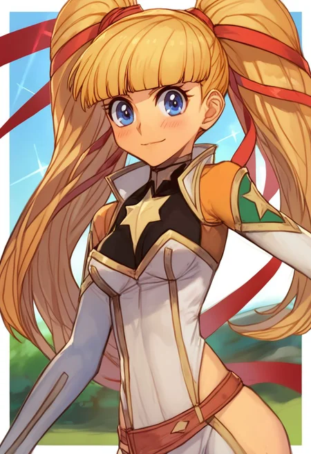 Stellar Blade Skin Suits , score_9, score_8_up, score_7_up, score_6_up, score_5_up, score_4_up, rating_questionable, , source_anime, digital illustration, pixiv, fanbox, uncensored, , BREAK, official art, 1girl, solo, monica kruszewski, blonde hair, blue eyes, hair ribbon, medium breasts, twintails, ribbon, Seductive Eyes, skinbodysuit, bodysuit, outdoors, blush, cowboy shot, looking at viewer, <lora:Monica_Kruszewski_Pony-000009:1>,  <lora:skinbodysuit e3-000009:0.75>, ng_deepnegative_v1_75t, easynegative, OverallDetail
