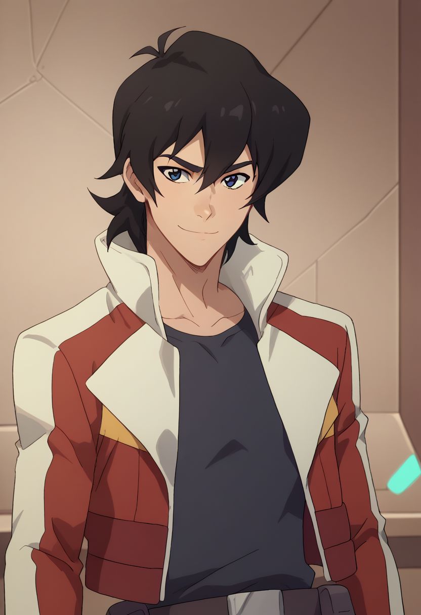score_9, score_8_up, score_7_up, source_anime, highly detailed, 
keith, 1boy, solo, male focus, fingerless gloves, gloves, black hair, black eyes, jacket, smile, belt, pouch, upper body,
indoor, sci-fi,